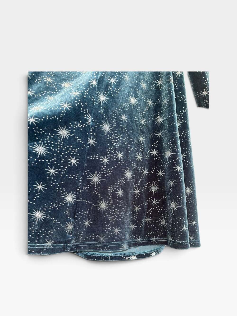 Cider 1XL Teal Velvet Celestial Star Mini Dress Whimsigoth Witchy Fairycore - Picture 6 of 12